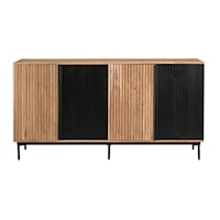 Farmhouse 4-Door Credenza with Two-Tone Finish
