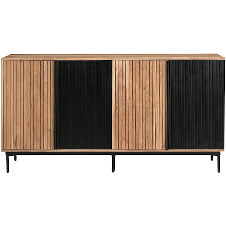 Farmhouse 4-Door Credenza with Two-Tone Finish