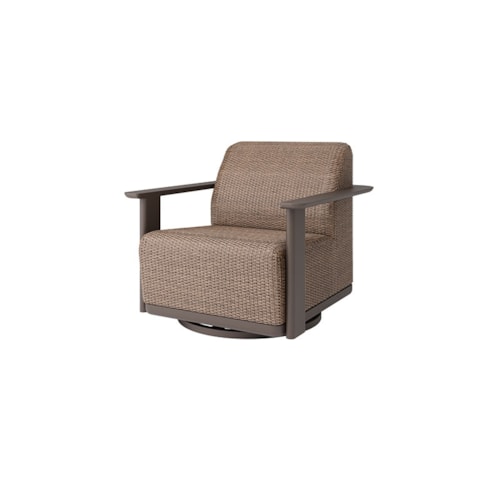 Padded Club Swivel Glider With Woven In Reticulated Foam - Hazel / Cocoa