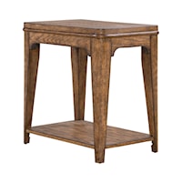 Rustic Chairside Table with Fixed Lower Shelf