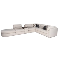 Casual L-Shaped Sectional Sofa with Console and Bump Chaise