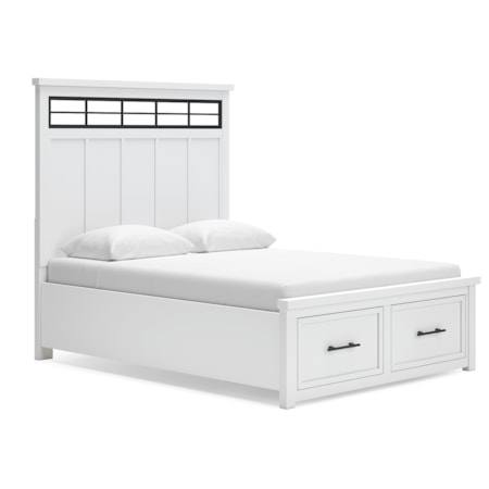 Queen Panel Storage Bed