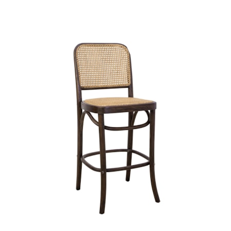 Counter Stool with Cane Seat and Back