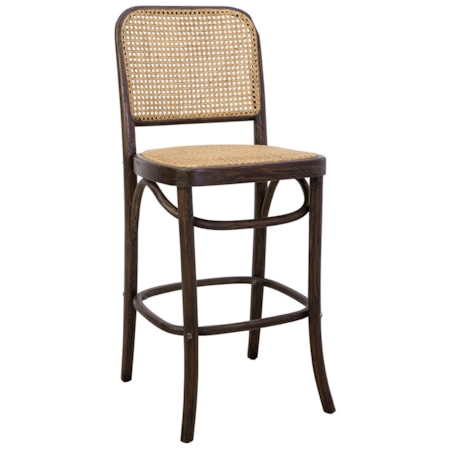 Counter Stool with Cane Seat and Back