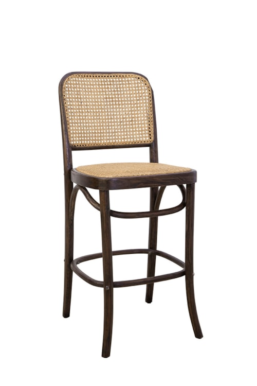 Coastal Counter Stool with Cane Seat and Back