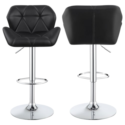 Berrington Upholstered Adjustable Bar Stool Black (Set Of 2)