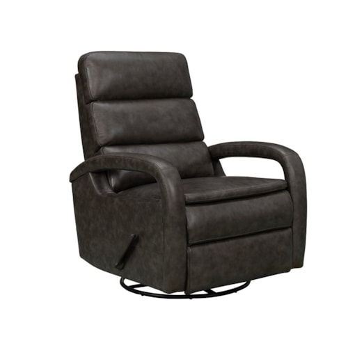 Contemporary Manual Swivel Glider Recliner with Open Track Arms