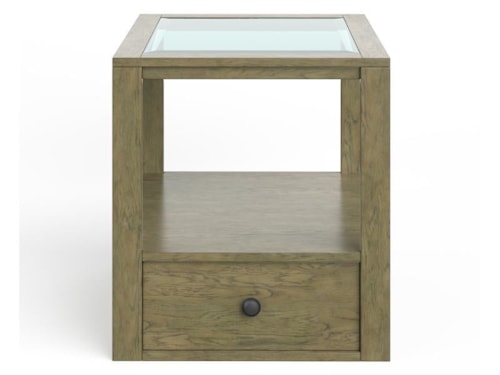 Transitional 1-Drawer Rectangular End Table with Open Storage Shelf