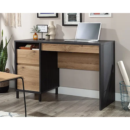 Rustic Home Office Desk with Drop-Front Keyboard/Mousepad
