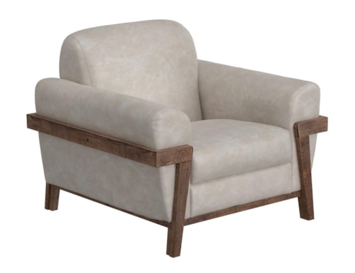 Rustic Accent Chair with Retro Rolled Arms