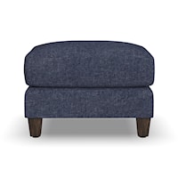 Transitional Ottoman with Tapered Legs