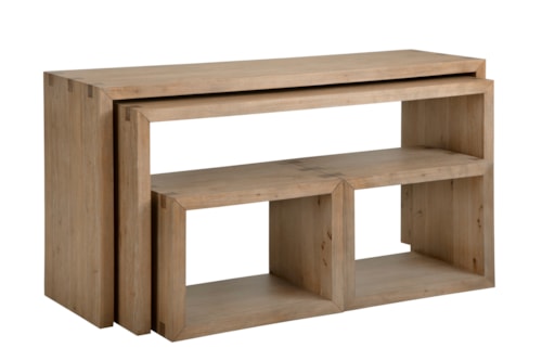 Contemporary Nesting Sofa Table with Stools