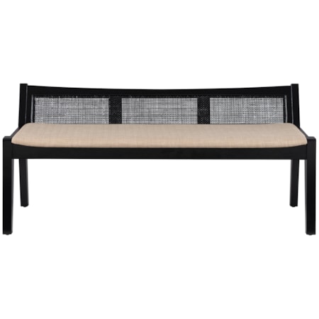 Upholstered Cane Bench