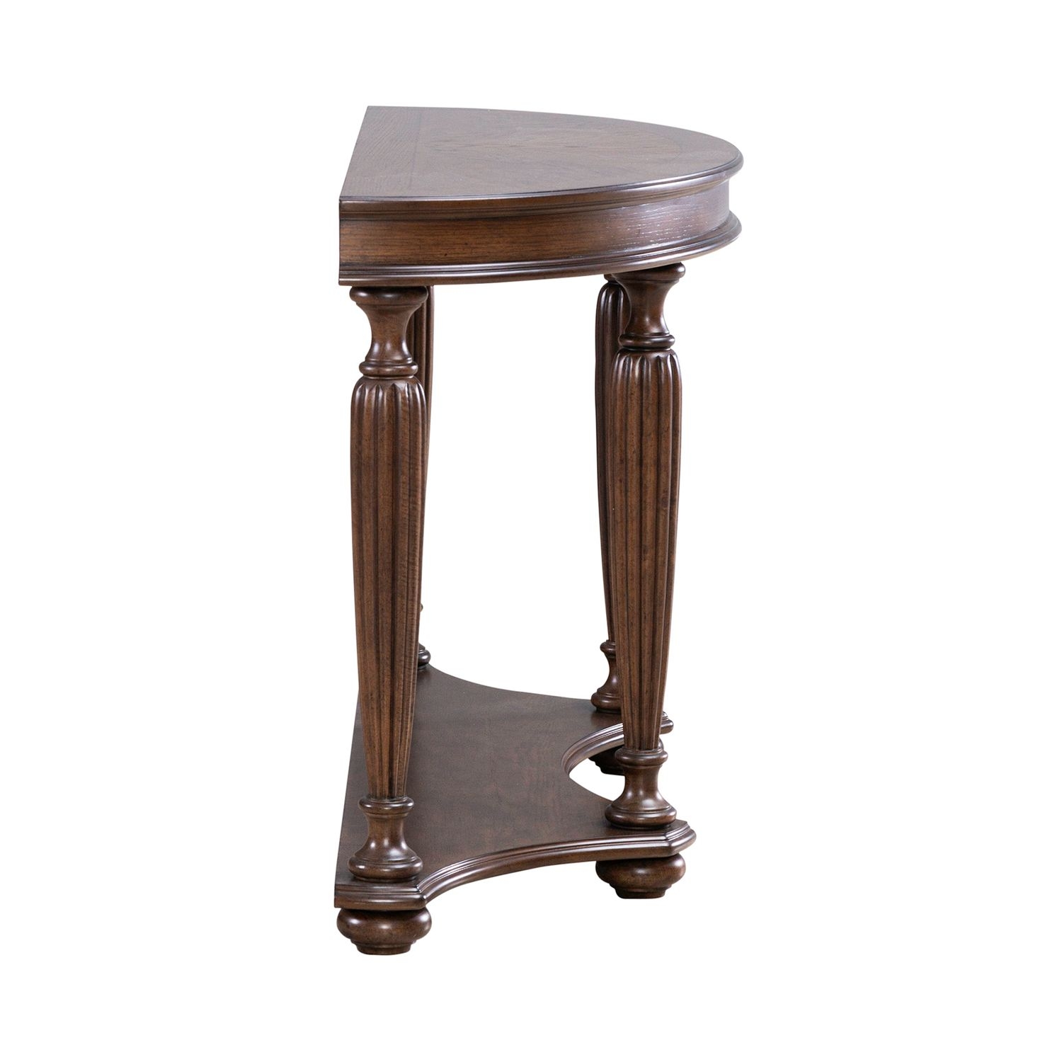 Demilune Sofa Table with Reeded Turned Legs