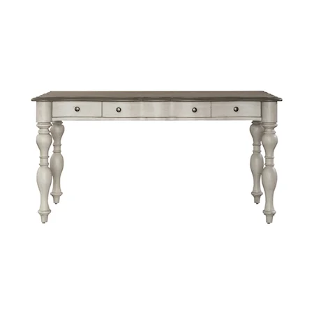 Relaxed Vintage Writing Desk with Antique White Finish