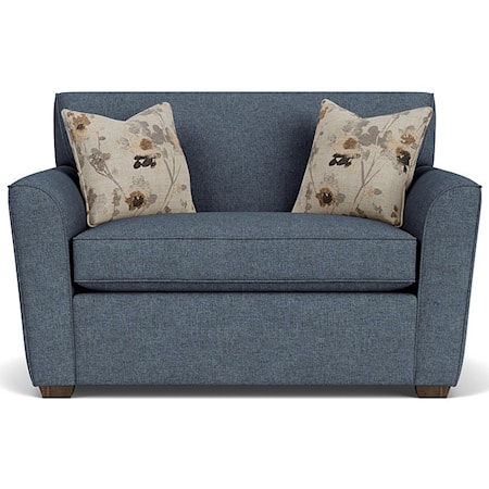 Casual Twin Sleeper Sofa with Flair Tapered Arms