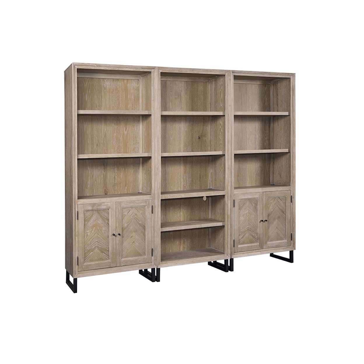 Aspenhome Harper Point Bookcase with Concealed Storage