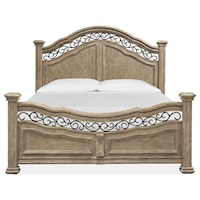 Traditional California King Poster Bed with Metal Trim
