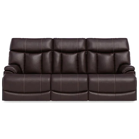 Casual Power Reclining Sofa with Power Headrest and Lumbar