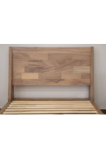 Panel headboard shows of natural parota woodgrain