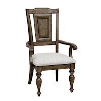 Traditional Dining Arm Chair with Upholstered Seat