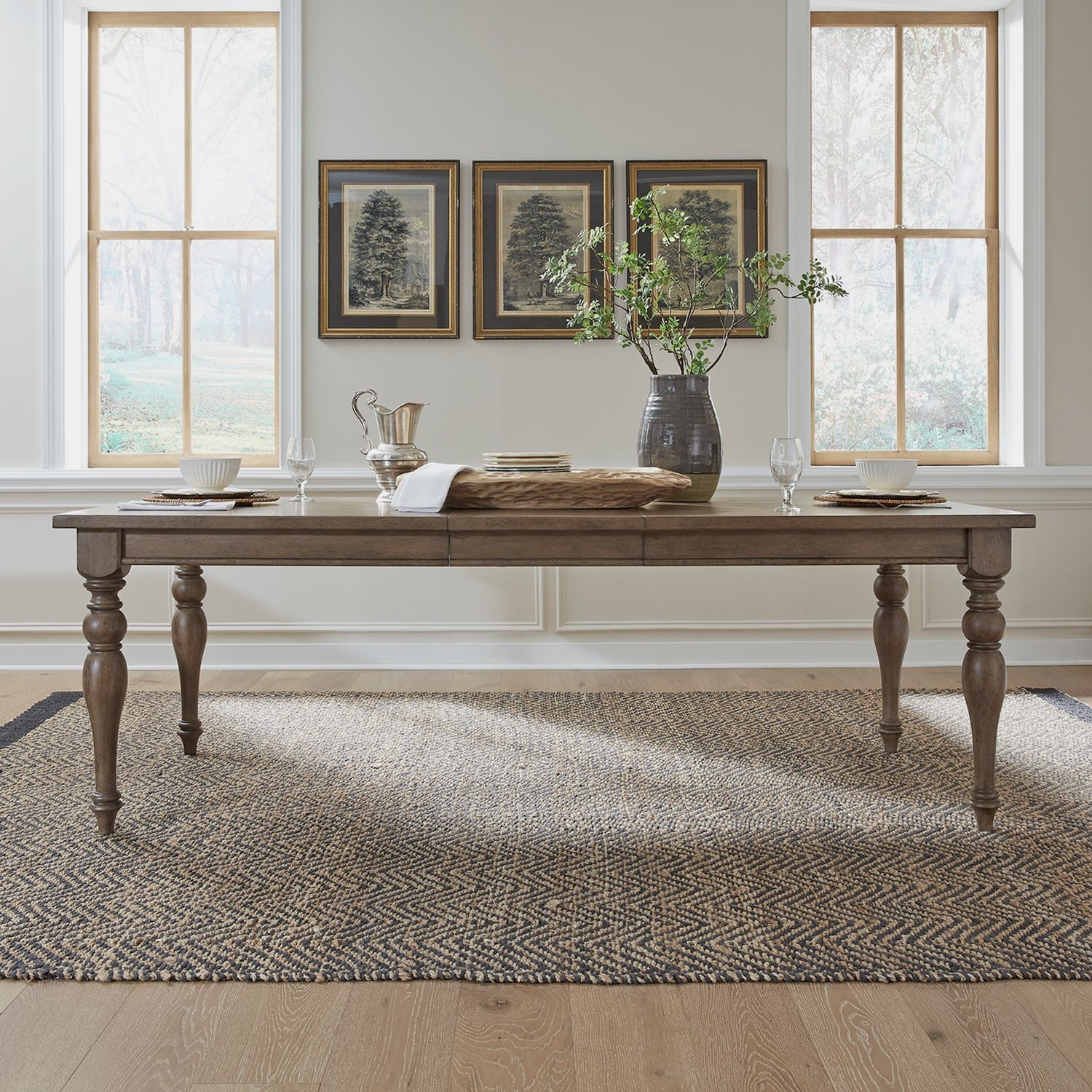 Liberty Furniture Americana Farmhouse 90" Rectangular Dining Table with 18" Leaf