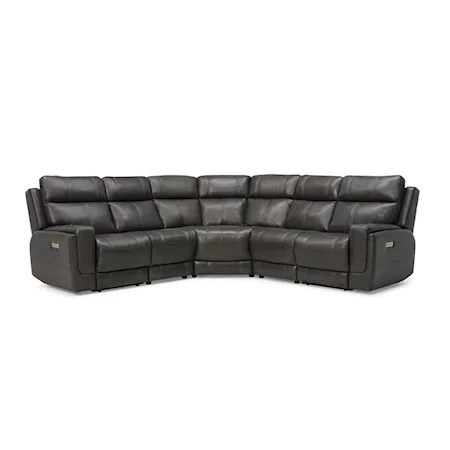 Hargrave Casual 4-Seat Corner Curve Sectional with 3 Power Recliners