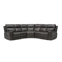 Hargrave Casual 4-Seat Corner Curve Sectional with 3 Power Recliners