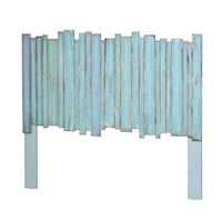 Coastal Blue Picket Fence Slat Headboard - Queen