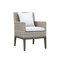 Coastal Outdoor Resin Wicker Patio Arm Chair with Cushion