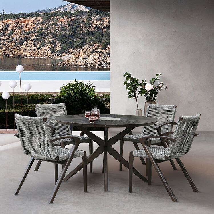 Armen Living Brielle Outdoor Patio Dining Chair - Set of 2