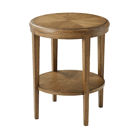 Round Side Table with Shelf