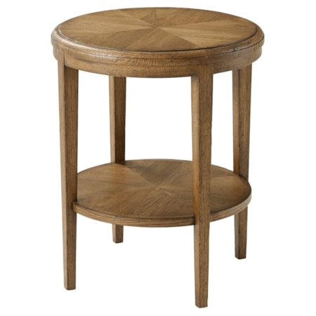 Round Side Table with Shelf