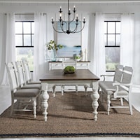 Farmhouse 6-Piece Rectangular Table Set with Upholstered Seating