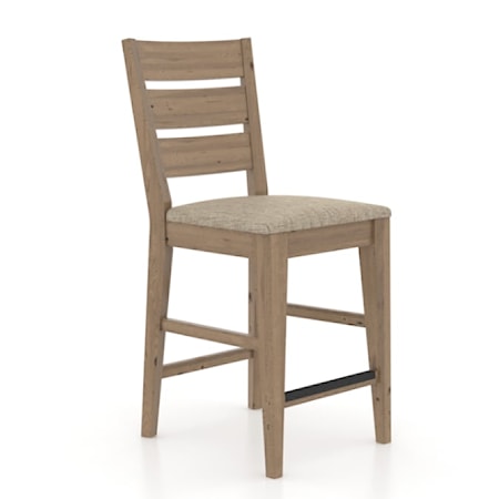 Bar Height Upholstered Fixed Stool