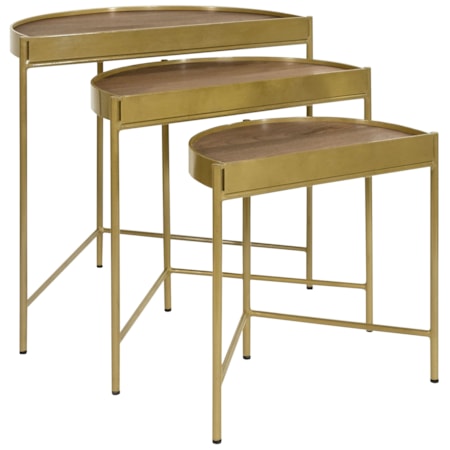 Tristen 3-Piece Demilune Nesting Table