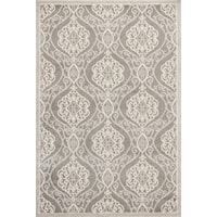 6'7" X 9'6" Silver Mosaic Area Rug