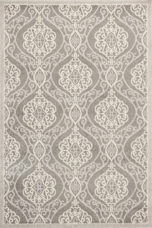 6'7" X 9'6" Silver Mosaic Area Rug