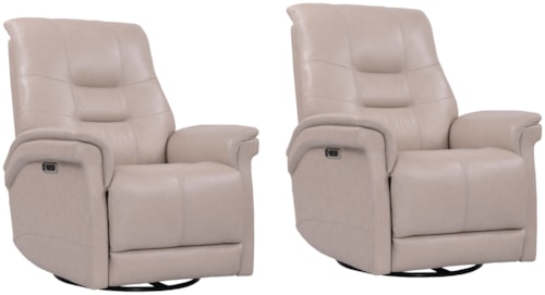 Casual Cordless Power Swivel Glider Recliner with Power Headrest (Set of 2)