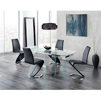 Contemporary Dining Table with 4 Dining Chairs