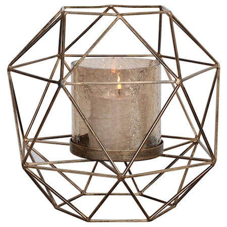 Myah Geometric Gold Candleholder