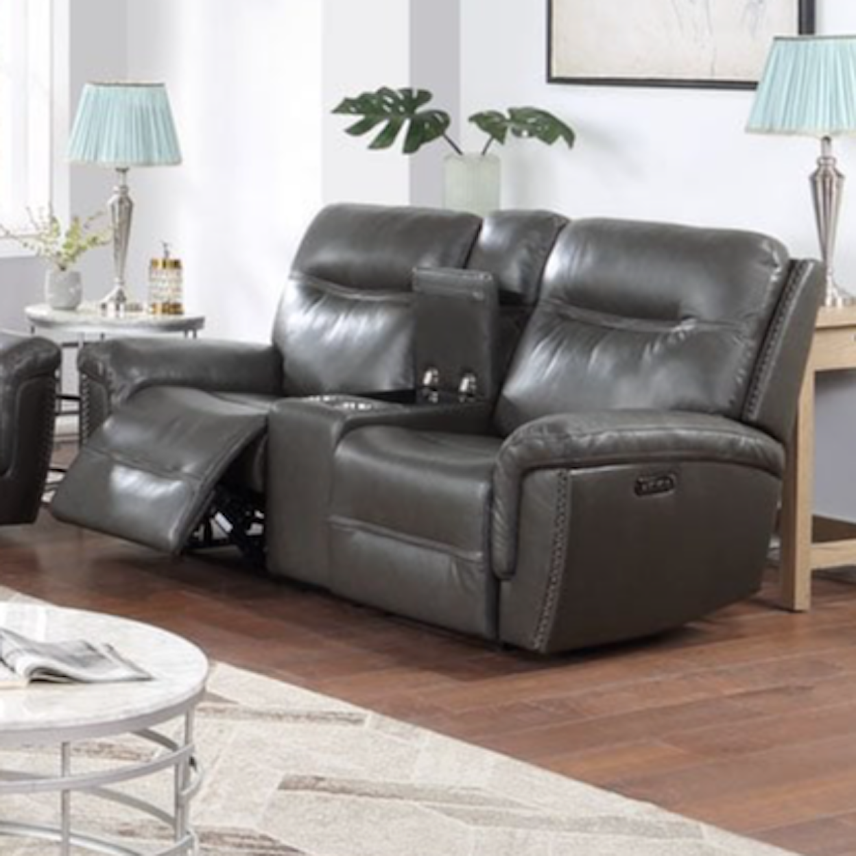 New Classic Stockwell Power Leather Loveseat