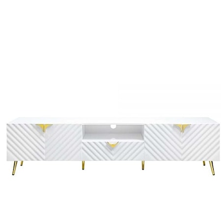 Contemporary TV Stand with Gold Accents