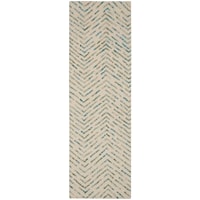 2'3" x 7'6" Iv/Green Runner Rug