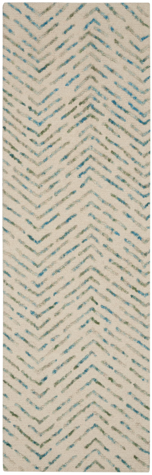 2'3" x 7'6" Iv/Green Runner Rug