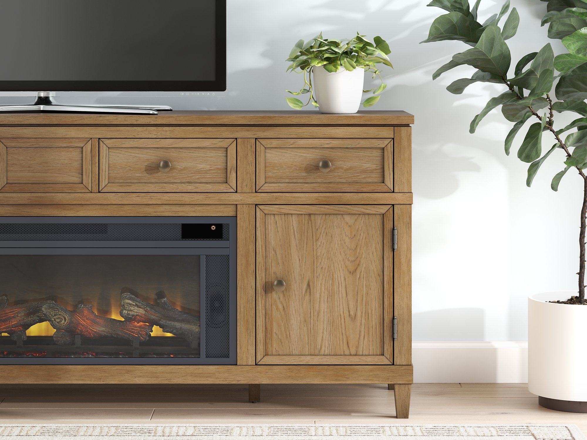 81" TV Stand With Electric Fireplace