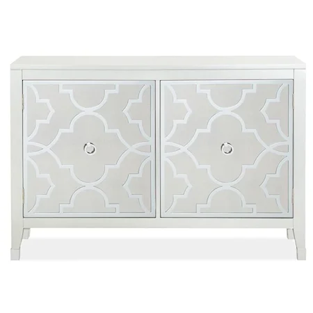 Transitional Glam 2-Door Console with Adjustable Shelves