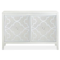 Transitional Glam 2-Door Console with Adjustable Shelves