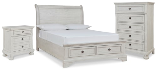 Full Sleigh Storage Bed, Chest And Nightstand