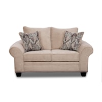 Transitional Loveseat with Loose Back Pillows - Sand